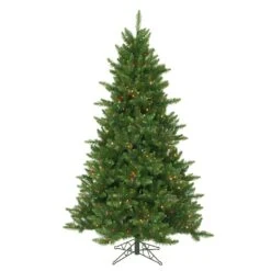 6.5' X 49" Prelit Camdon Fir 1,270 Tips 600 Multi-Color Miniature Lights Metal Base Vickerman Artificial Christmas Tree