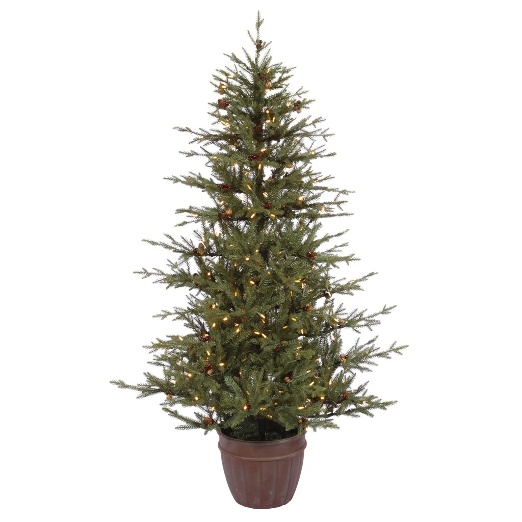 Vickerman Pre-Lit Artificial Christmas Tree With Pine Cones And Berries (includes Step On/Off Foot Switch) (21590) 3 Vickerman Pre-Lit Artificial Christmas Tree With Pine Cones And Berries (includes Step On/Off Foot Switch) (21590)