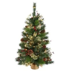 Vickerman Pre-Lit Artificial Christmas Tree With Berries And Pine Cones (22395) -Philips Xmas Sales 22395md