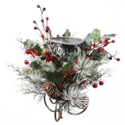 Vickerman Christmas Candle Holder For 4" Candle (24611)