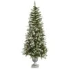 Vickerman Pre-Lit Artificial Christmas Tree With Flocked Cones (Includes On/Off Foot Switch) (27760)