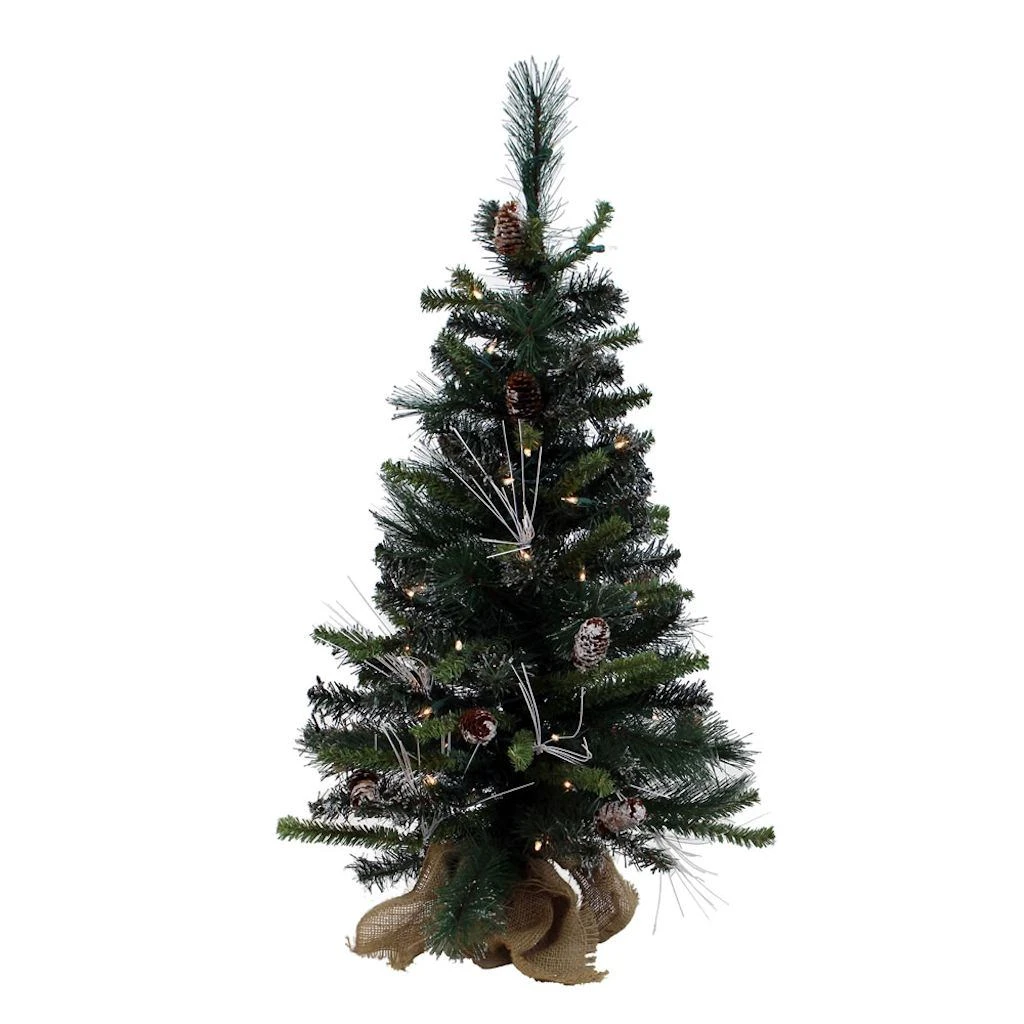 Vickerman Pre-Lit Artificial Christmas Tree With Frosted Cones (30307) 3 Vickerman Pre-Lit Artificial Christmas Tree With Frosted Cones (30307)